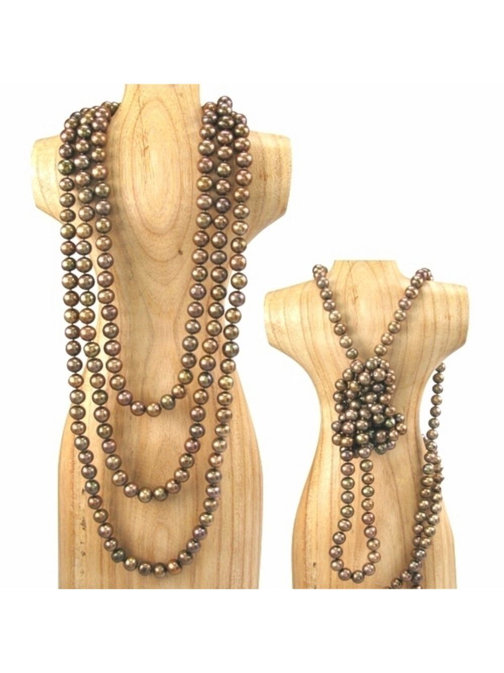 64" Genuine cognac brown freshwater pearl rope necklace 🆕